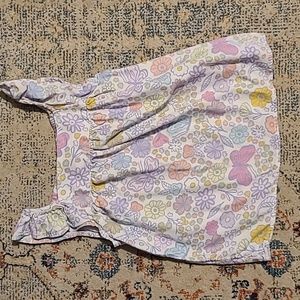 Floral little girl's sleeveless blouse, size 8 (M)